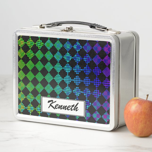 Psycho Checkers by Kenneth Yoncich Metal Lunch Box (In Situ)