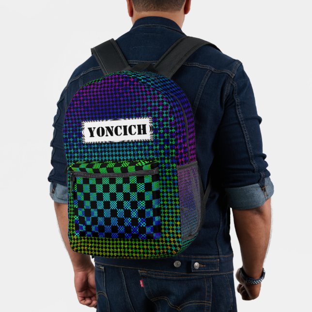 Psycho Checkers by Kenneth Yoncich Printed Backpack (Insitu (Model))