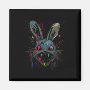 Psycho Crazy Paint Bunny Horror Easter And Hallowe Magnet
