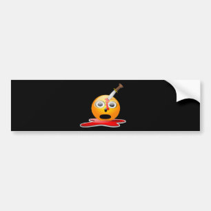psycho emoji bumper sticker