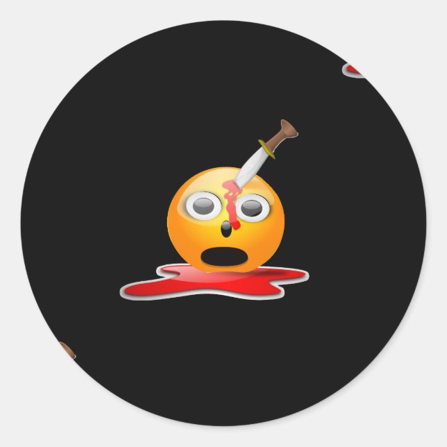 psycho emoji classic round sticker (Front)