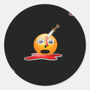 psycho emoji classic round sticker