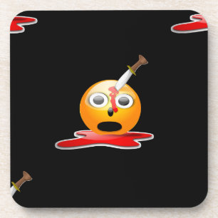psycho emoji coaster