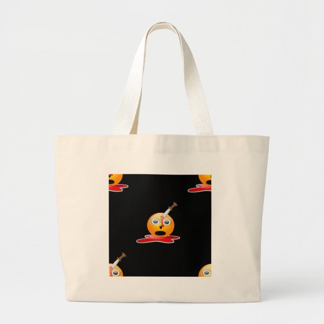 psycho emoji large tote bag (Front)