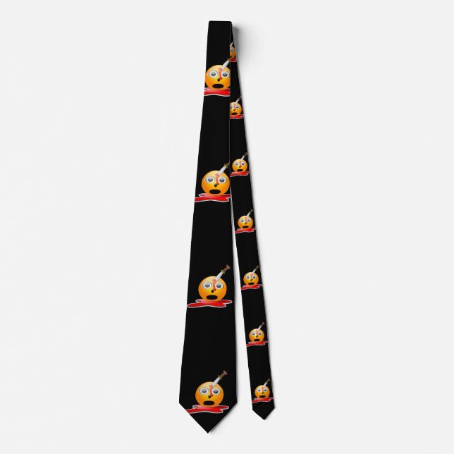 psycho emoji mens halloween neck tie (Front)
