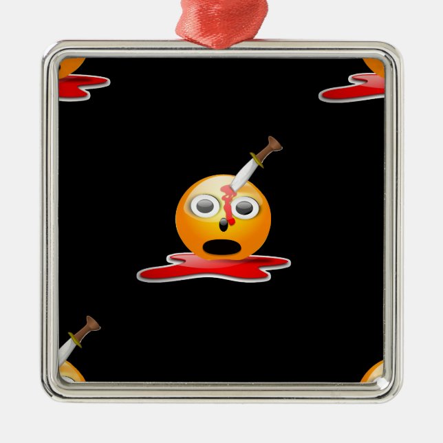 psycho emoji metal ornament (Front)