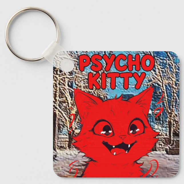 PSYCHO KITTY KEY RING (Front)