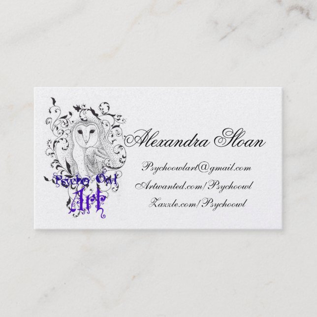 Psycho Owl Business Cards (Front)