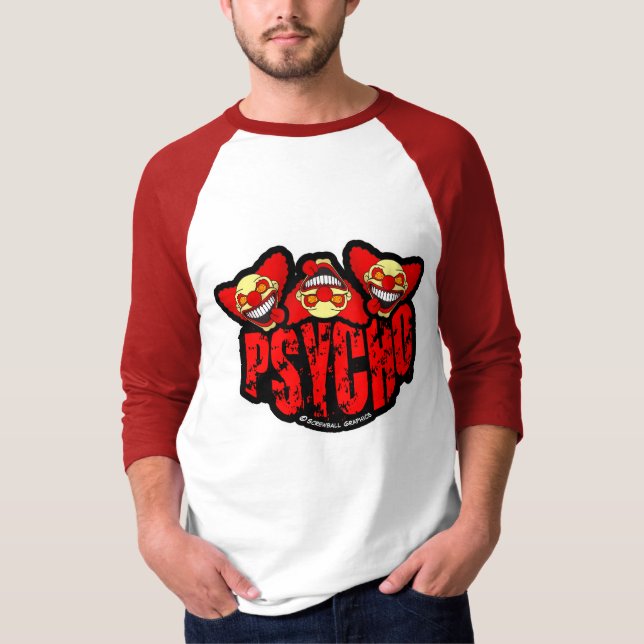 PSYCHO Screwball Graphics Basic 3/4 Sleeve Raglan  T-Shirt (Front)