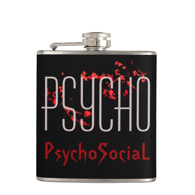 Psycho Vinyl Wrapped Flask (Front)
