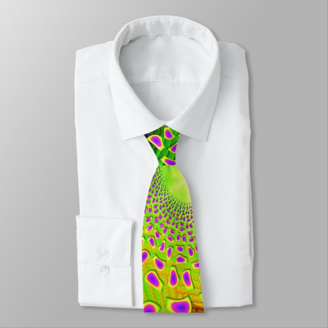PsychoBerries 3d Glass Fractal Tie (Tied)