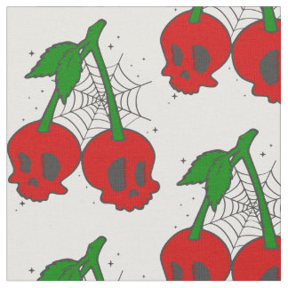 psychobilly spiderweb rockabilly cherry skull web fabric