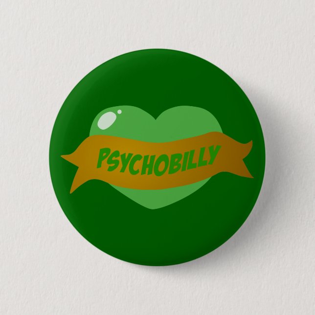 Psychobilly Tattoo Heart 6 Cm Round Badge (Front)