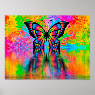Psychodelic Butterfly Poster