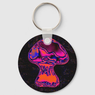 psychodelic mushroom key ring