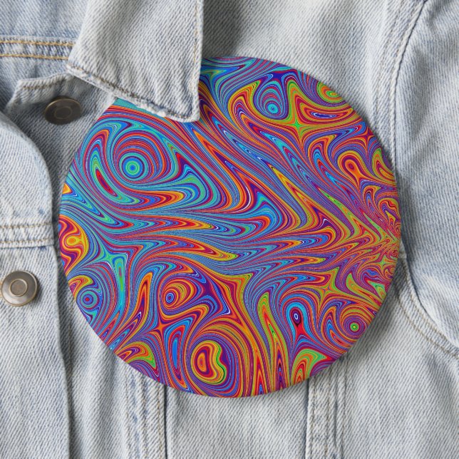 psychodelic textures 6 cm round badge (In Situ)