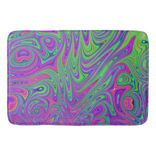 psychodelic textures bath mat