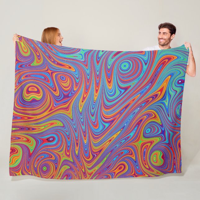 psychodelic textures fleece blanket (In Situ)