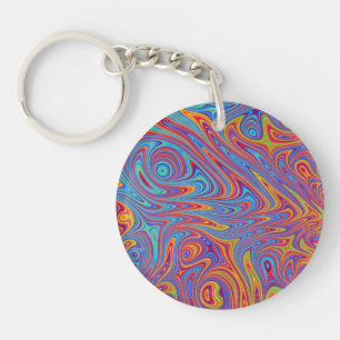 psychodelic textures key ring