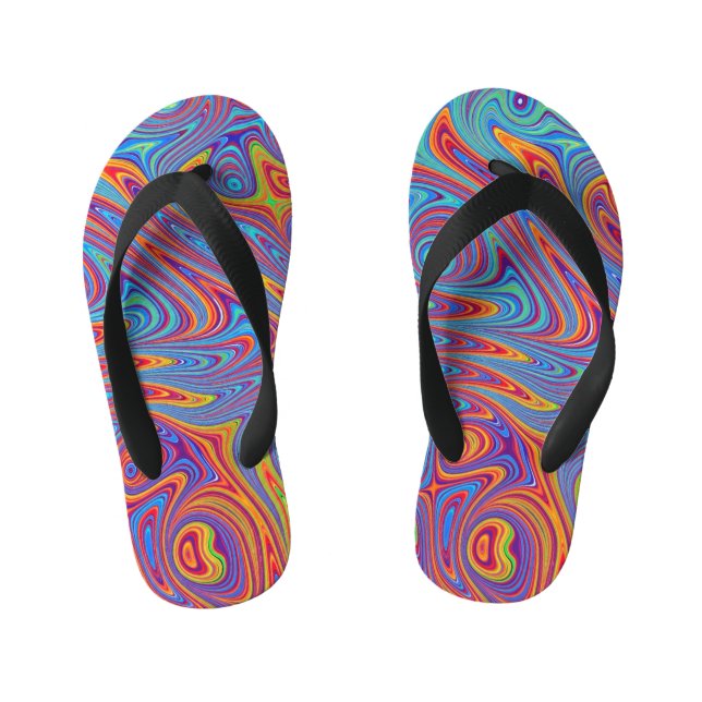 psychodelic textures kid's thongs (Footbed)