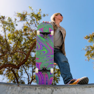 psychodelic textures skateboard