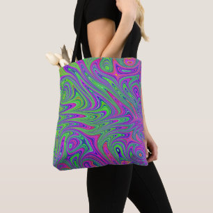 psychodelic textures tote bag