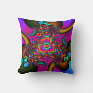 Psycholdelic fractal art pillow