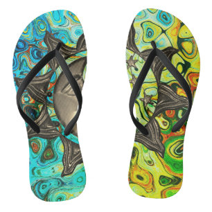 Psycholdelic Vibrant Sun Thongs