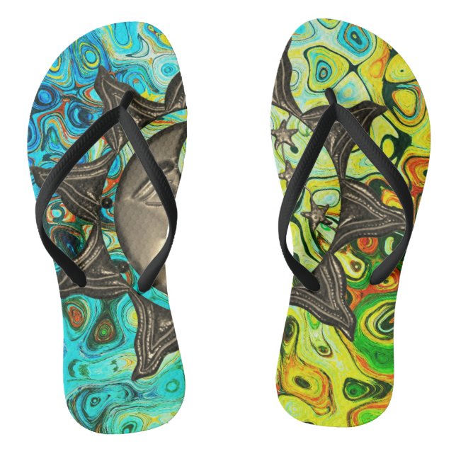 Psycholdelic Vibrant Sun Thongs (Footbed)