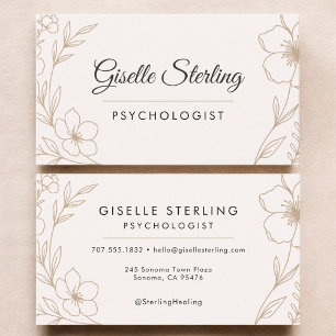 Psychologist Botanical Floral Business Card