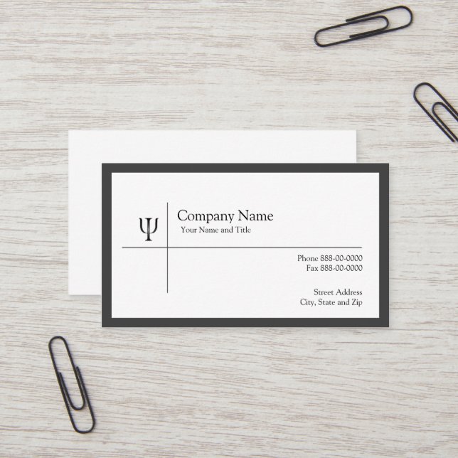 Psychologist Business Card (Front/Back In Situ)