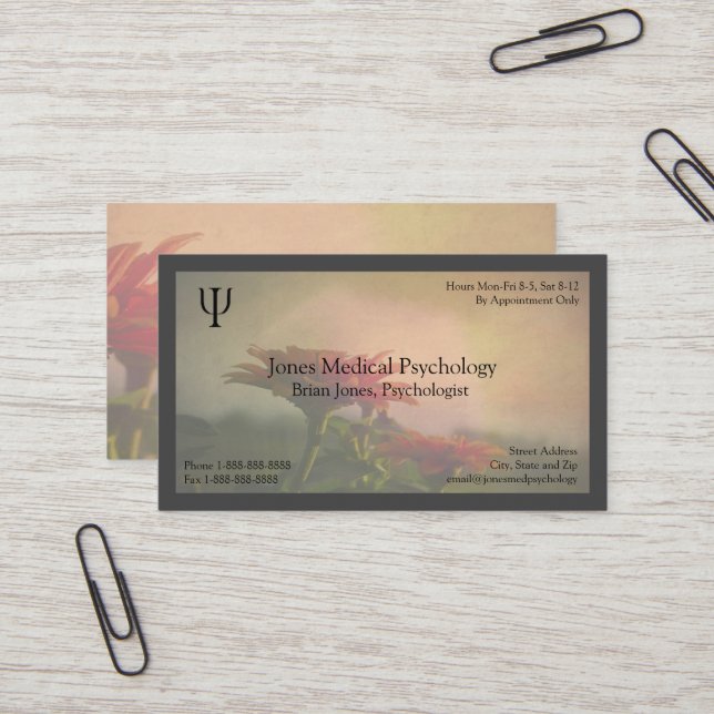 Psychologist Business Card (Front/Back In Situ)