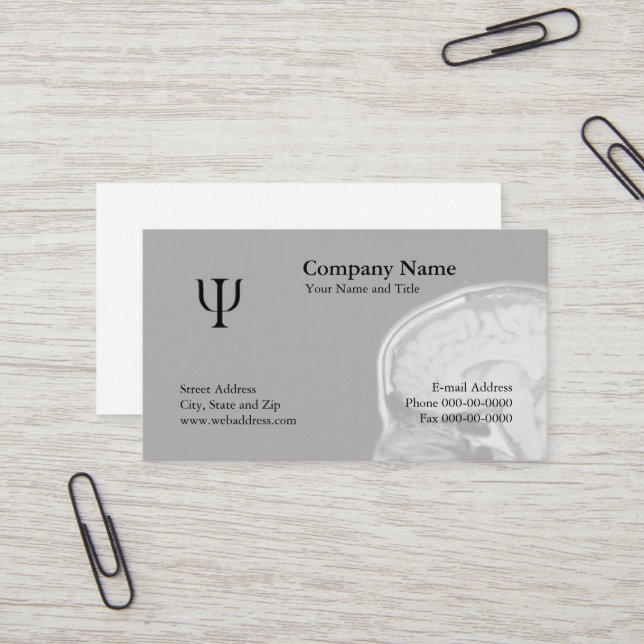 Psychologist Business Card (Front/Back In Situ)