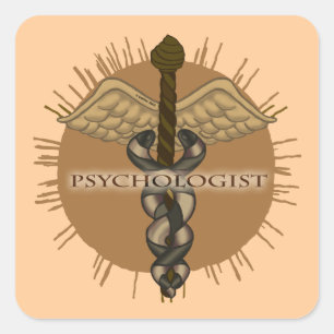 Psychologist Caduceus Square Sticker