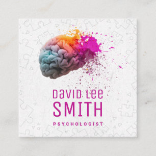 Psychologist colourful brain business card