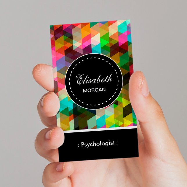 Psychologist- Colourful Mosaic Pattern Business Card (Creator Uploaded)