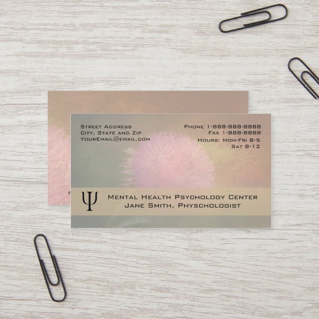 Psychologist Counsellor Business Card (Front/Back In Situ)