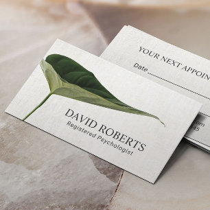 Psychologist Counsellor Elegant Foliage Appointmen Appointment Card