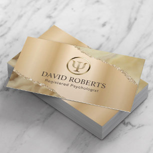 Psychologist Counsellor Professional Gold Agate Appointment Card