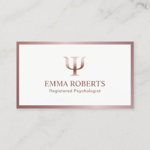 Psychologist Counsellor Rose Gold Frame Appointment Card