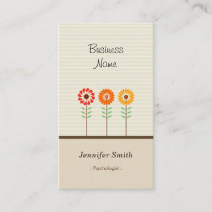 Psychologist - Cute Floral Theme Business Card