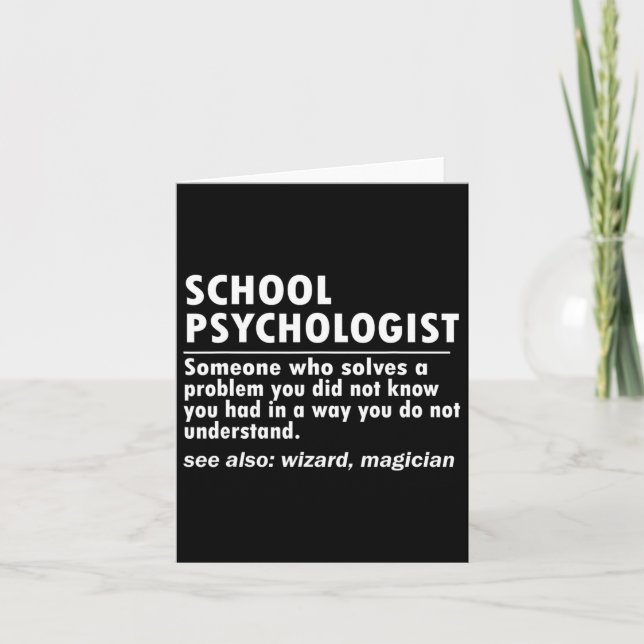 Psychologist Definition Back To School Fun  Card (Front)
