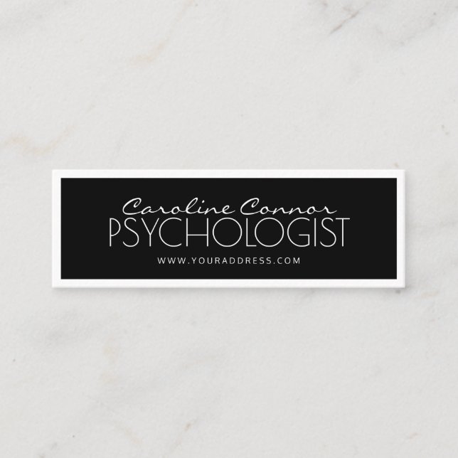 Psychologist Doctor Black & White Bordered Card (Front)