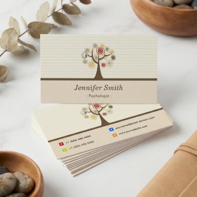 Psychologist - Elegant Natural Theme Business Card (Creator Uploaded)