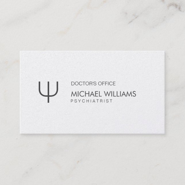 Psychologist - Elegant Professional Silver Symbol Business Card (Front)