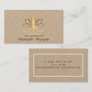 Psychologist Gold Women Silhouette,Lotus Yoga Business Card