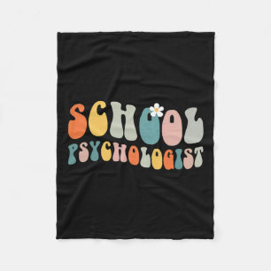 Psychologist Groovy Retro Vintage Psychology Teach Fleece Blanket