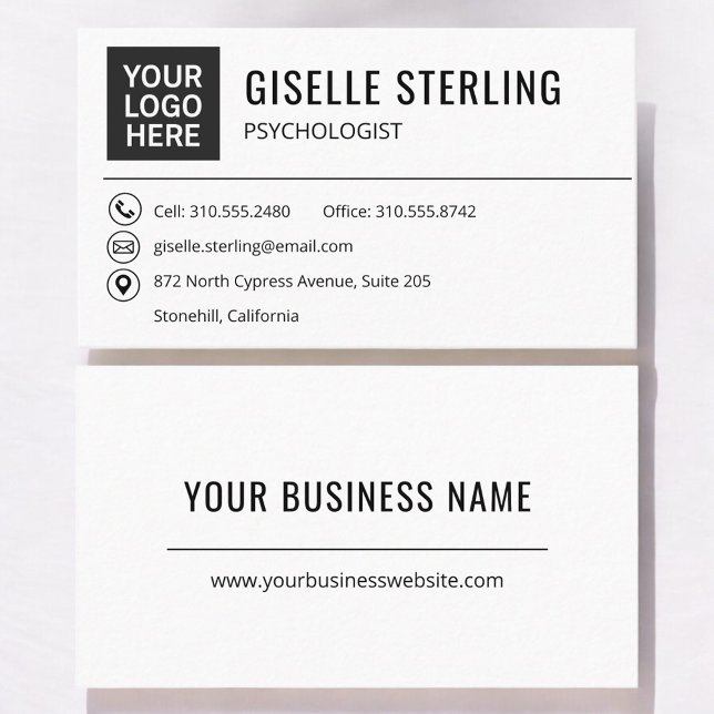 Psychologist Health Practice Logo Business Card (Creator Uploaded)