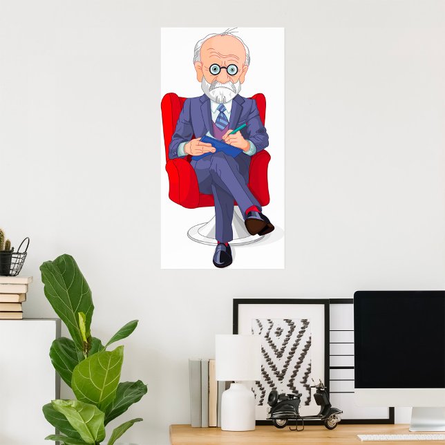 Psychologist in Suit with Notepad Sitting Poster (Creator Uploaded)