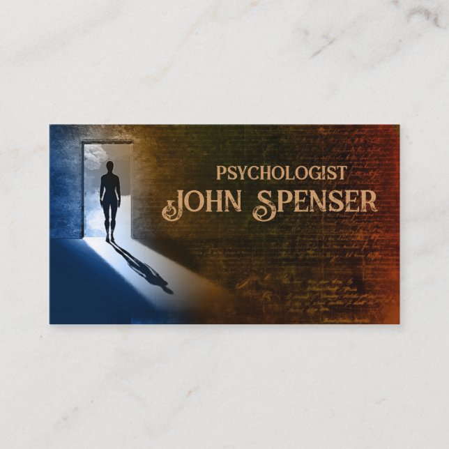 Psychologist Man In The Shadow Business Card (Front)